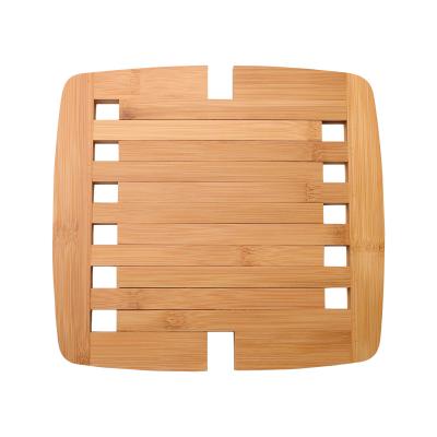 China High Quality Viable Expandable Bamboo Heat Resistant Kitchen Tripod Mat Coasters For Hot Pot Rack Pads for sale