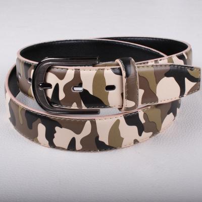 China Wholesale Unisex Casual Cheap Belts ALLOY Camouflage PU Leather Belt Retro for sale