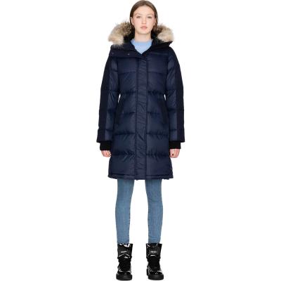 China 2021 New FIVE OCEANS ladies knee fur thin collar down coat high quality thick warm goose down coat women long winter dress down jackets for sale