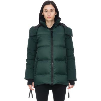 China FIVE High Quality Thick Warm White Waterproof Duck Down Parka Women Winter Hooded Coat 2021 OCEANS Ladies Mid New Mid Down Jackets for sale