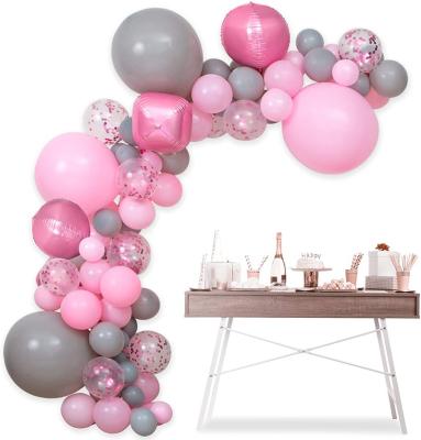 China Gift Toy Balloon Arch Kit Garland Decorations - 110 Pcs Latex Rose Gold Foil Confetti Gray Balloons for sale