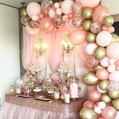 China Toy Gift Rose Gold Balloons 115 Pack gold and balloon confetti and pink roses balloons arch kit for sale