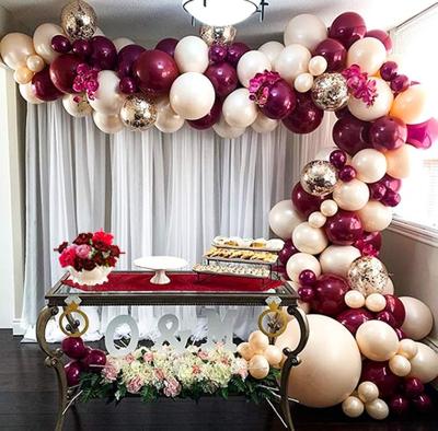 China Party Decoration Burgundy Gold Confetti Balloon Garland for sale