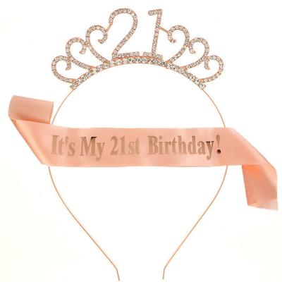 China Cloth Newcomer 21st Birthday Favors Birthday Sash For Women Fun Gifts Birthday Party Supplies for sale