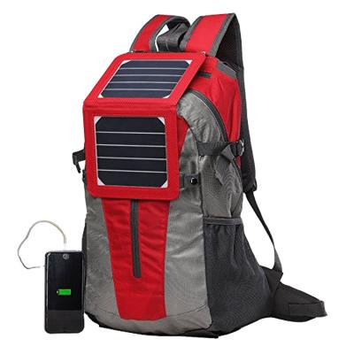 China With 35L USB Travel Backpack Solar Panel Charger Foldable Lightweight Outdoor Sport Backpack for sale