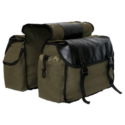 China Water Resistant Large Capacity Canvas Pannier Bag Bike Rack Rear Seat Bicycle Storage Bag for sale