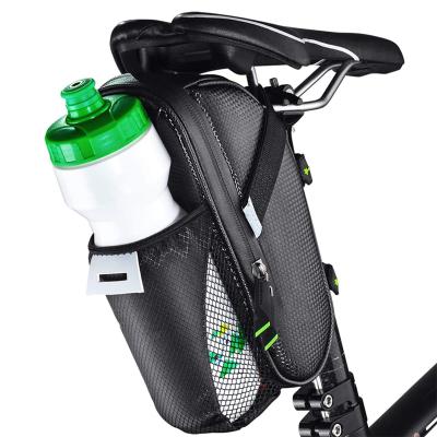 China Bicycle Saddle Bag With Water Bottle Waterproof Bike Saddle Bags With Water Bottle Recycling Pouch Under Bicycle Seat Pack for sale