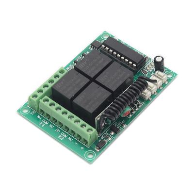 China Universal 12V 4-Channel 433 MHz Wireless Lamp Switch Relay Module RF Remote Control RF Remote Control Receiver for Entry Control, Car Light for sale