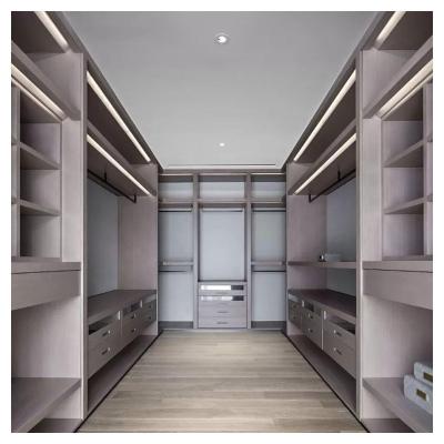 China Factory Supply Adjustable Foshan Color (Size) Single Beige Walk In Custom Wooden Wardrobe Closet Combination With Mirrored Door And Drawers for sale