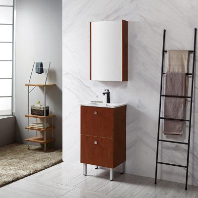 China Small Modern Wood Piece Bath Vanity Prints Bundle Bathroom Cabinet With Ceramic Sink Mirror Bathroom Cabinet Set for sale