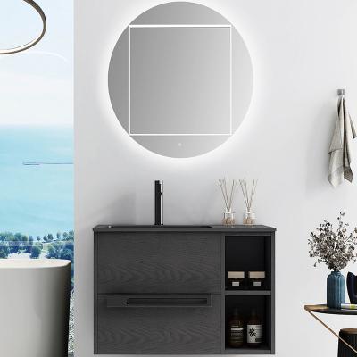 China Modern Simple Wall Mounted Drawer Cabinet Melamine Finished Plywood Bathroom Vanity With Mirror for sale