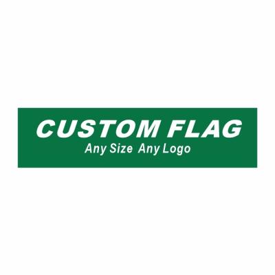 China Custom Advertising Company Flag 2x8 Ft Flying Hanging Banner Printing Sports Club 100D Polyester With Copper Grommets for sale