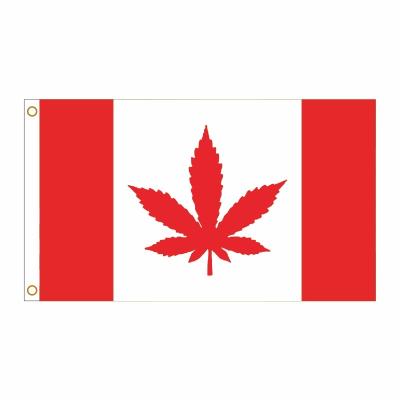 China Health Care Institutes Wholesale 90x150cm Polyester Weed Flag For USA Canada Custom Printed Foil Banner for sale