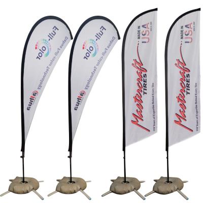 China Advertising Company Manufacturer Custom Beach Flag Aluminum Banner Stand Fiberglass Pole Ground Spike Base for sale