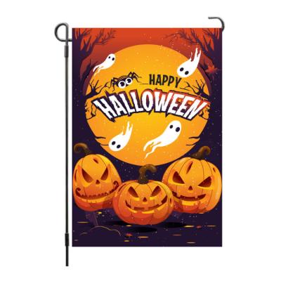 China Advertising Company Wholesale 30x45cm Digital Double Side Printing Polyester Yard Flag Halloween Garden Flag for sale