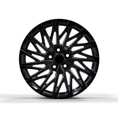 China 15 Inch 5 Holes Muti Aluminum Alloy Spoke Chrome Hub Black Rim Aluminum Alloy Wheels For Toyota for sale