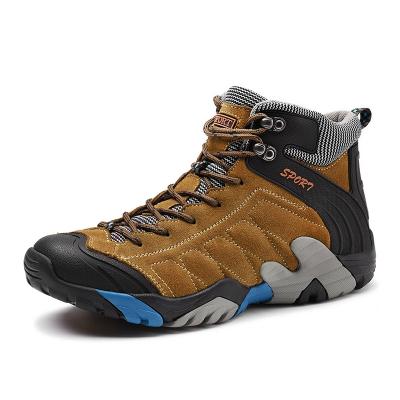 China Durable Large Size Men's High Top Mountaineering Shoes Travel Hiking Outdoor Shoes Breathable Strong Sports Shoes for sale