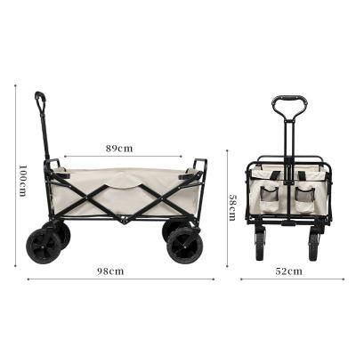 China Durable Outdoor Folding Portable Camping Adjustable Trolley Picnic Trolley Cart Wheel Reinforcement Load Universal Bear for sale