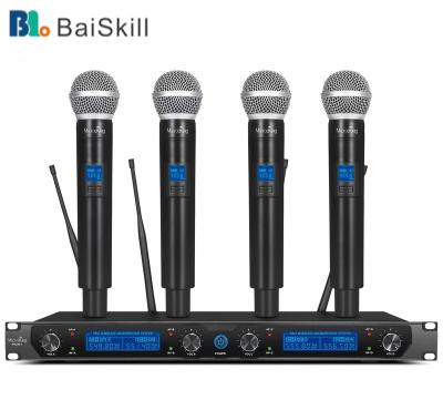 China High Quality Headset Microphone Bk-U240-1 Microphone With Four Channel UHF Receiver - Handheld Wireless Microphones*4 For Wholesale for sale