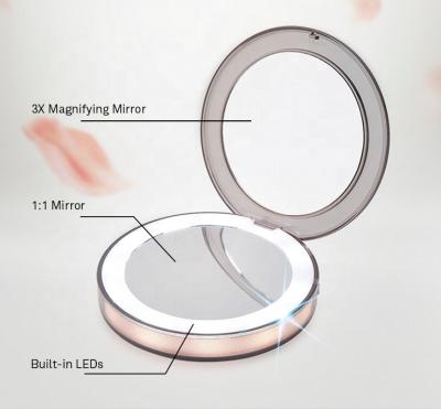 China Lit Rechargeable LED Light Makeup Mirror / Nightlight for sale