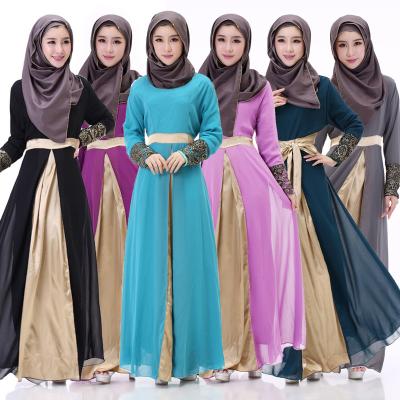 China Women Abaya Muslim Dresses Long Sleeve Maxi Dress Islamic Turkish Clothing S-2XL for sale