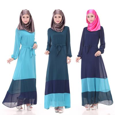 China New Arrival Dubai Long Sleeve Even Abaya Muslim Women Maxi Dress Chiffon Dresses S-2XL for sale