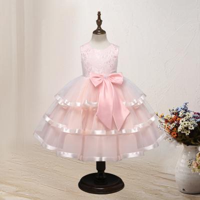 China 2020 Breathable Princess Dress Lace Tutu Skirt Children's Autumn Girls Dresses Big Bow for sale