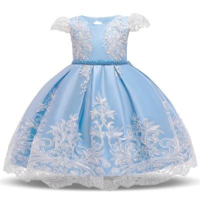 China High Quality Breathable Summer Children Princess Gown Girls Embroidery Party Dress Floral Cute Baby Dresses To 6 Months for sale