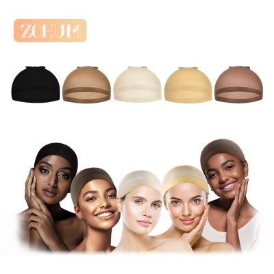 China ZCHUM Wholesale Thin Bald Head Cap For Lace Front Wigs Elastic Nylon Hairnets Hairnets Dome Mesh Stocking Wig Caps For Making Wigs for sale