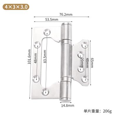 China Modern 201/304 Child And Female Stainless Steel Hinge 4*3.0 Slotted Shaft Silent 4 Inch Butterfly Hinge for sale