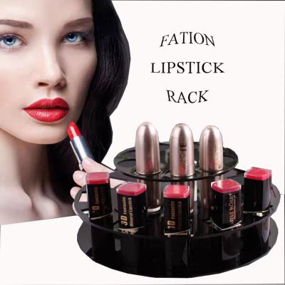 China Custom Acrylic Revolving Fashion Store Lipstick Stand Holder Lip Gloss Blusher Cosmetic Display Rack for sale