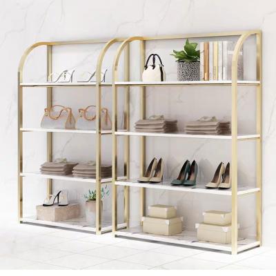 China (Size) TMJ-741 Factory Price Adjustable Mall Center Shoe Store Display Racks High Gloss Cabinet Parts Shoe Metal Rack Stand Display for sale