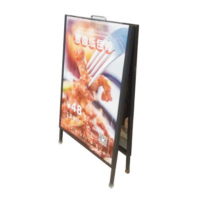 China Modern Customized Double Sided Menu Rack Poster Floor Stand Display Stands For Restaurant for sale