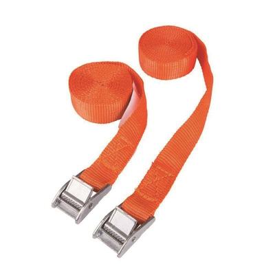 China PE/PP Orange, 2Pcs, 2.5M x 2.5cm Strap Cargo Tie Down Straps Lock Buckle 250Kg Working Load, Ratchet Tie Down for sale