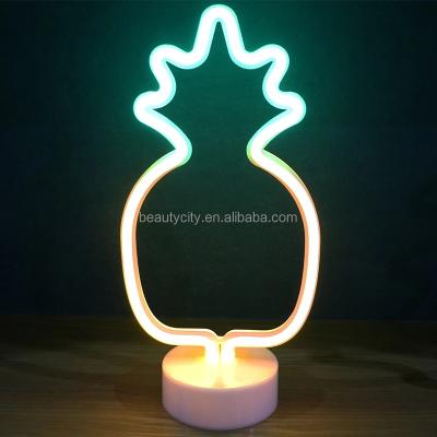 China 2020 Holiday Decoration LED Pineapple Neon Lamp for bedroom deco creative lighting for decor led child low light neon for sale