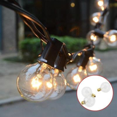 China Indoor and Outdoor Decoration G40 Bulbs String Lights, Black - Connectable Outdoor String Lights for Outdoor Party Patio Bistros Market Cafe Hanging Umbrel for sale