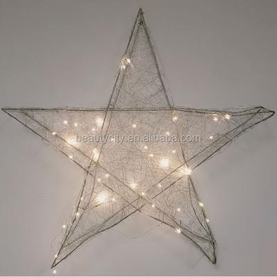 China Outdoor And Indoor Decoration 3D Star Iron Sight Copper Wire Led Lights For Room Wedding Holiday Decoration for sale