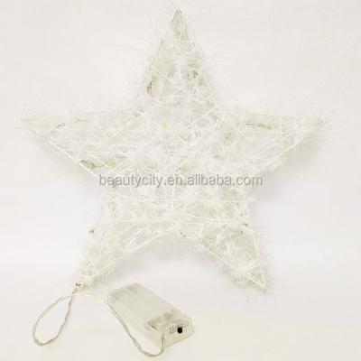 China Outdoor and Indoor Decoration 3D Star Cotton Pointed Feather Led Lights for Room Wedding Holiday Decoration for sale