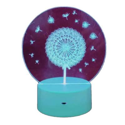 China Smart 3D Dandelion Small Furniture LED Night Light for sale