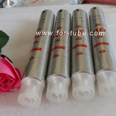 China Empty cosmetic aluminum tube for lip cream for sale