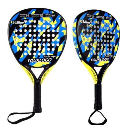 China Custom Outdoor Sports Factory Price LOGO Carbon Fiber Soft EVA 38MM Beach Tennis Padel Racket for sale