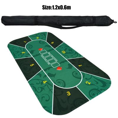 China Luxury Suede Flower Pattern Texas Holdem 1.2m Casino Rubber Mat Texas Hold'em Board Game Pokers Tablecloth for sale