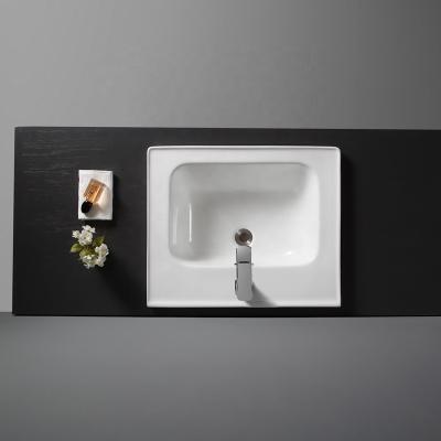 China Washroom Easy Clean Basin Porcelain Hotel Bathroom Furniture Ceramic Basins Price for sale