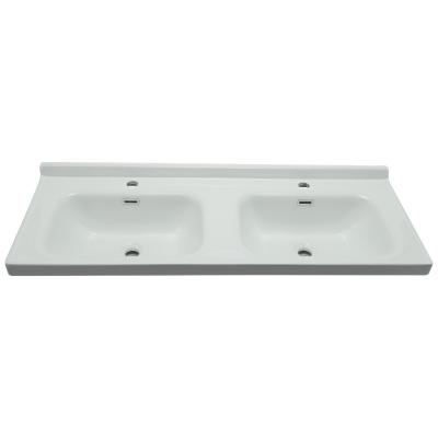 China Easy Clean Marble Stone Basin Double Sink Bathroom Gunies Wash Basin Vitreous China Sink for sale