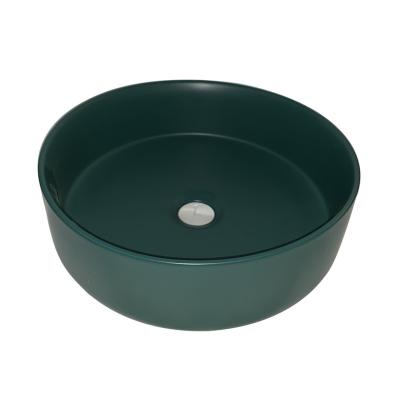 China Easy Clean Lavatory Green Basin Round Cheap Price Bathroom Art Basin Green Sink for sale