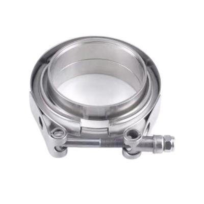 China Automotive Parts 304 Stainless Steel V-Band Clamps With Clamps For Exhaust Pipe for sale