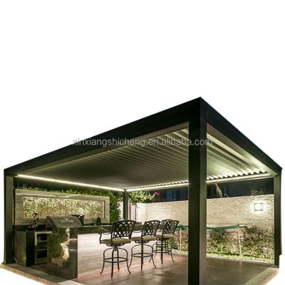 China New Design 2022 Easily Assembled Pergola Frames Anti UV Pergola Frames Motorized Water Proof Pergola Awning for sale