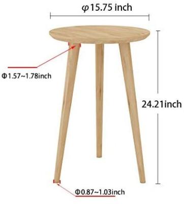 China Living Room Adjustable Round Side Table Small Solid Wood Sofa (Height) Table, Natural Color Nesting Coffee Table for sale