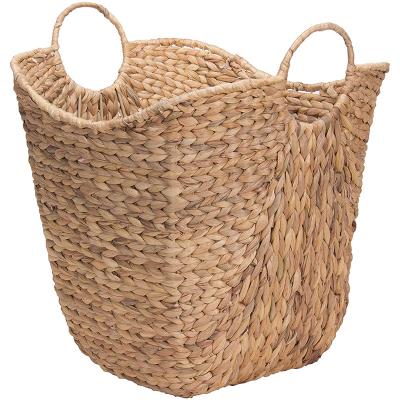 China Viable All Water Hyacinth Wicker Basket with Handles | Natural, Brown, Natural for sale