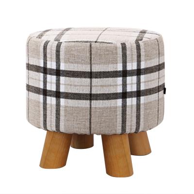 China (Other)Retro Adjustable Upholstered Square Foot Stool Fabric Padded Feet Sneak 4 Leg Stands Soft Cushion Sessel for sale